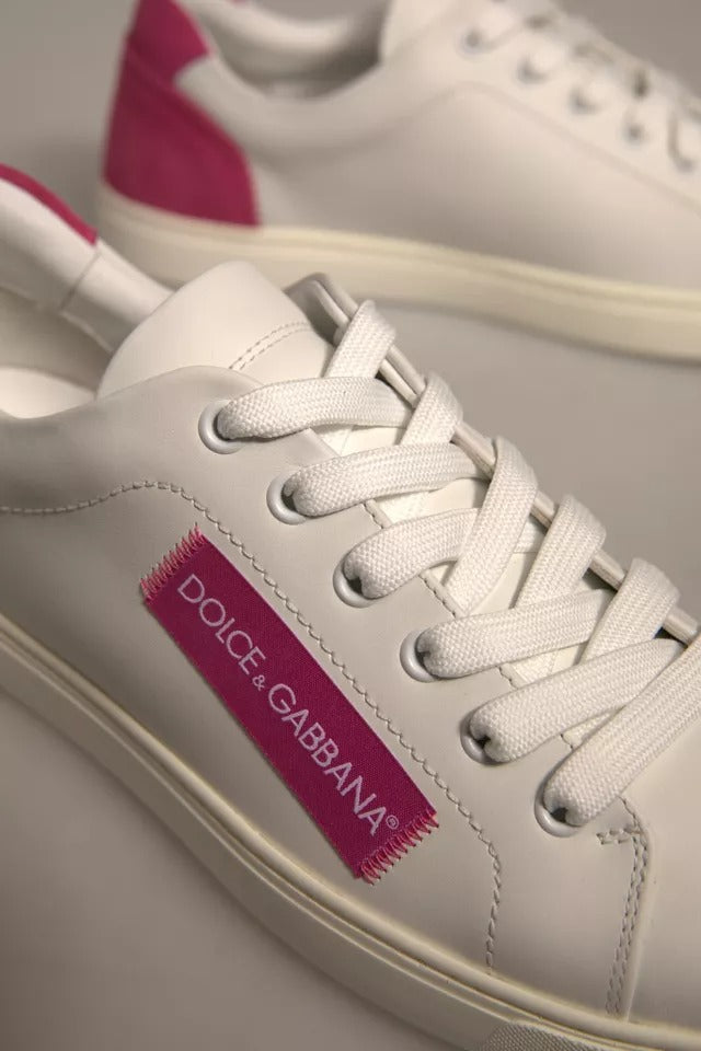 Baskets basses en daim blanc Dolce &amp; Gabbana