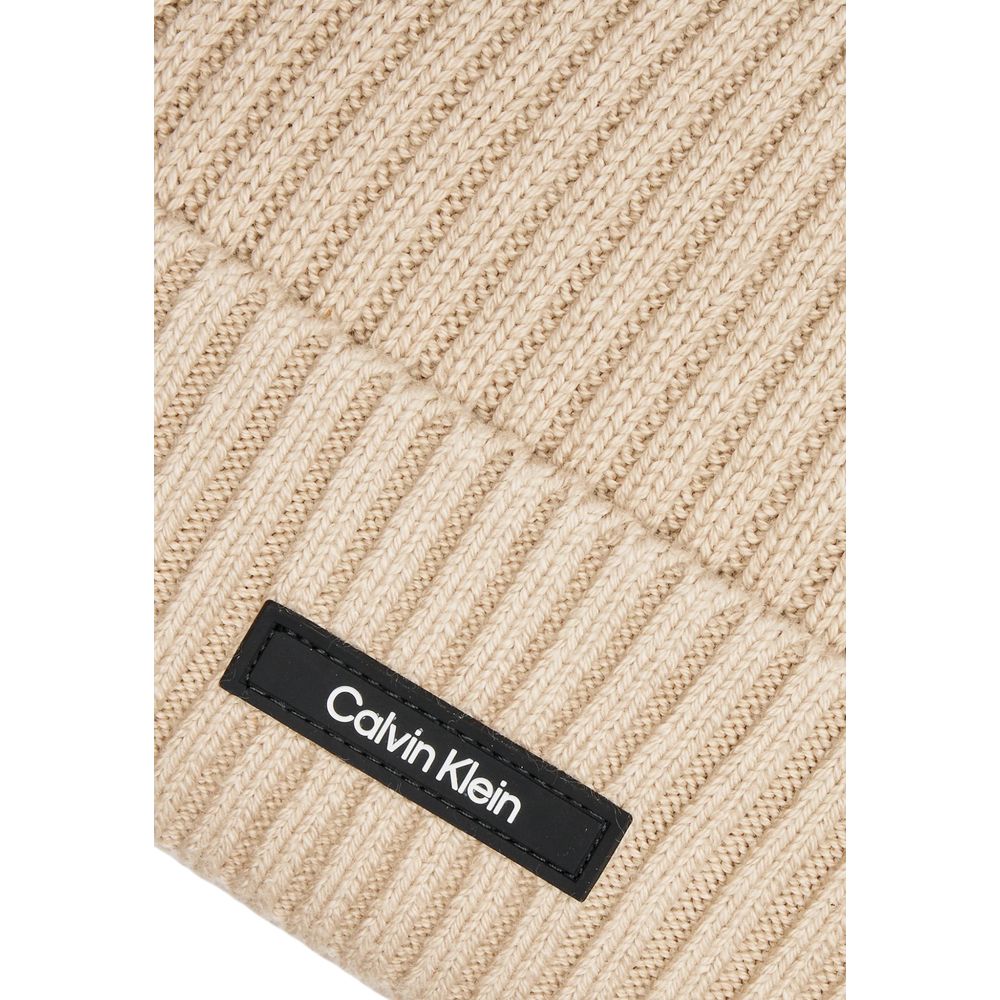 Casquette de baseball en coton biologique beige Calvin Klein