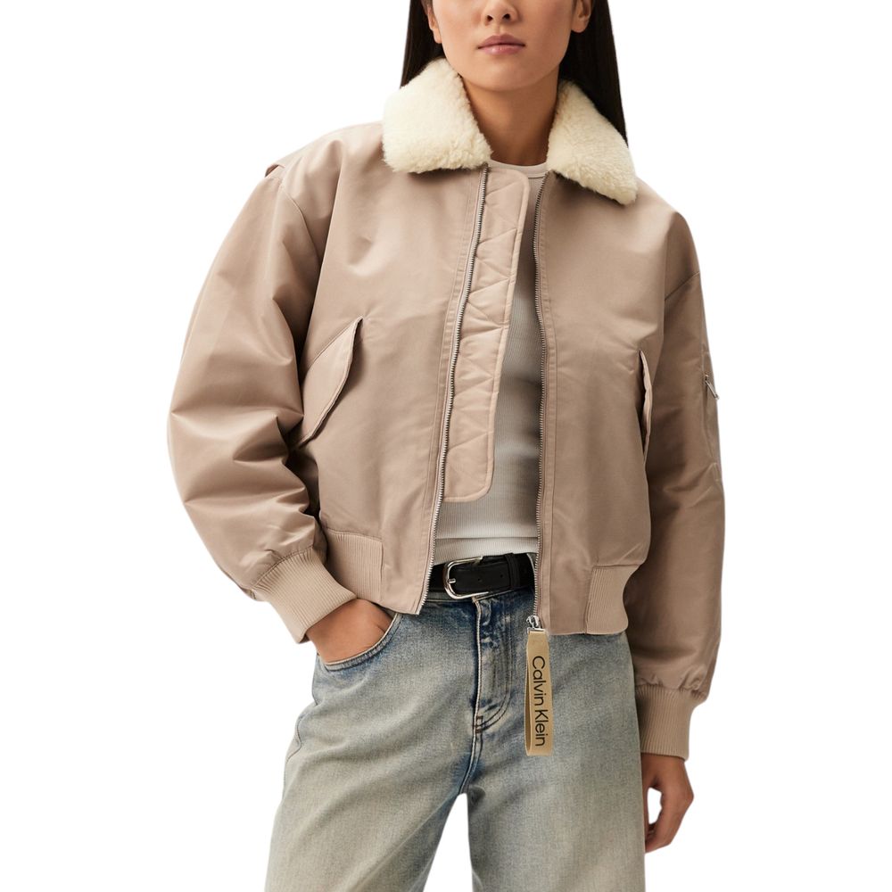 Vestes et manteaux en polyester beige Calvin Klein Jeans
