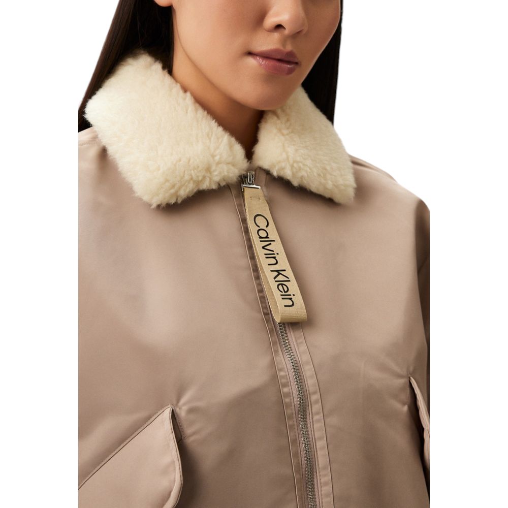 Vestes et manteaux en polyester beige Calvin Klein Jeans