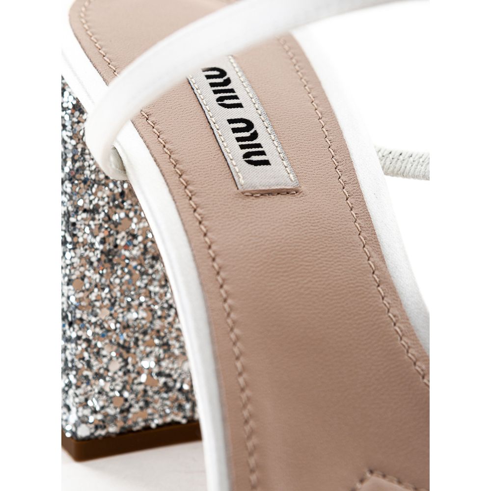 Sandale en soie blanche Miu Miu