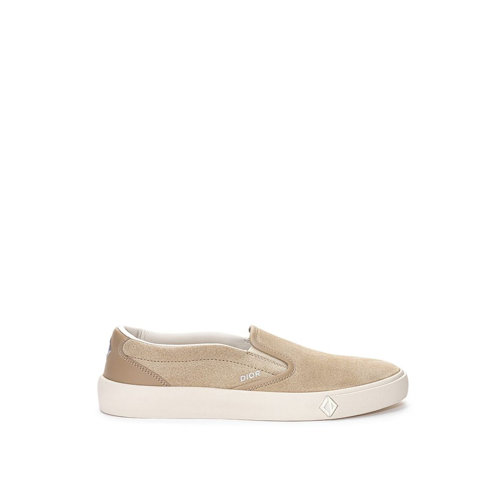 Baskets Dior en cuir beige