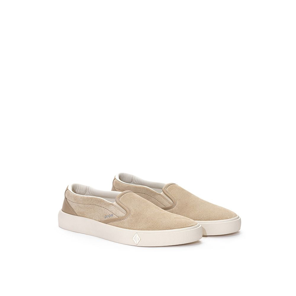 Baskets Dior en cuir beige