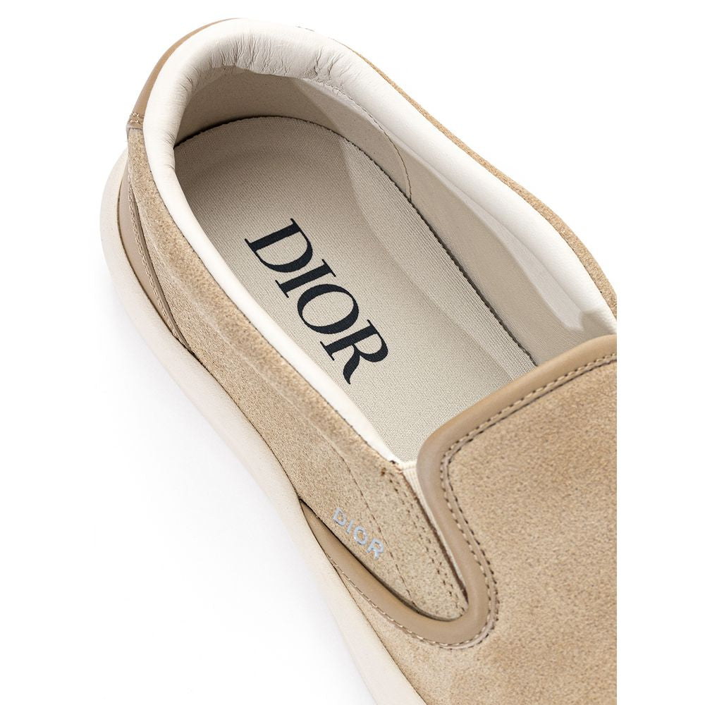 Baskets Dior en cuir beige