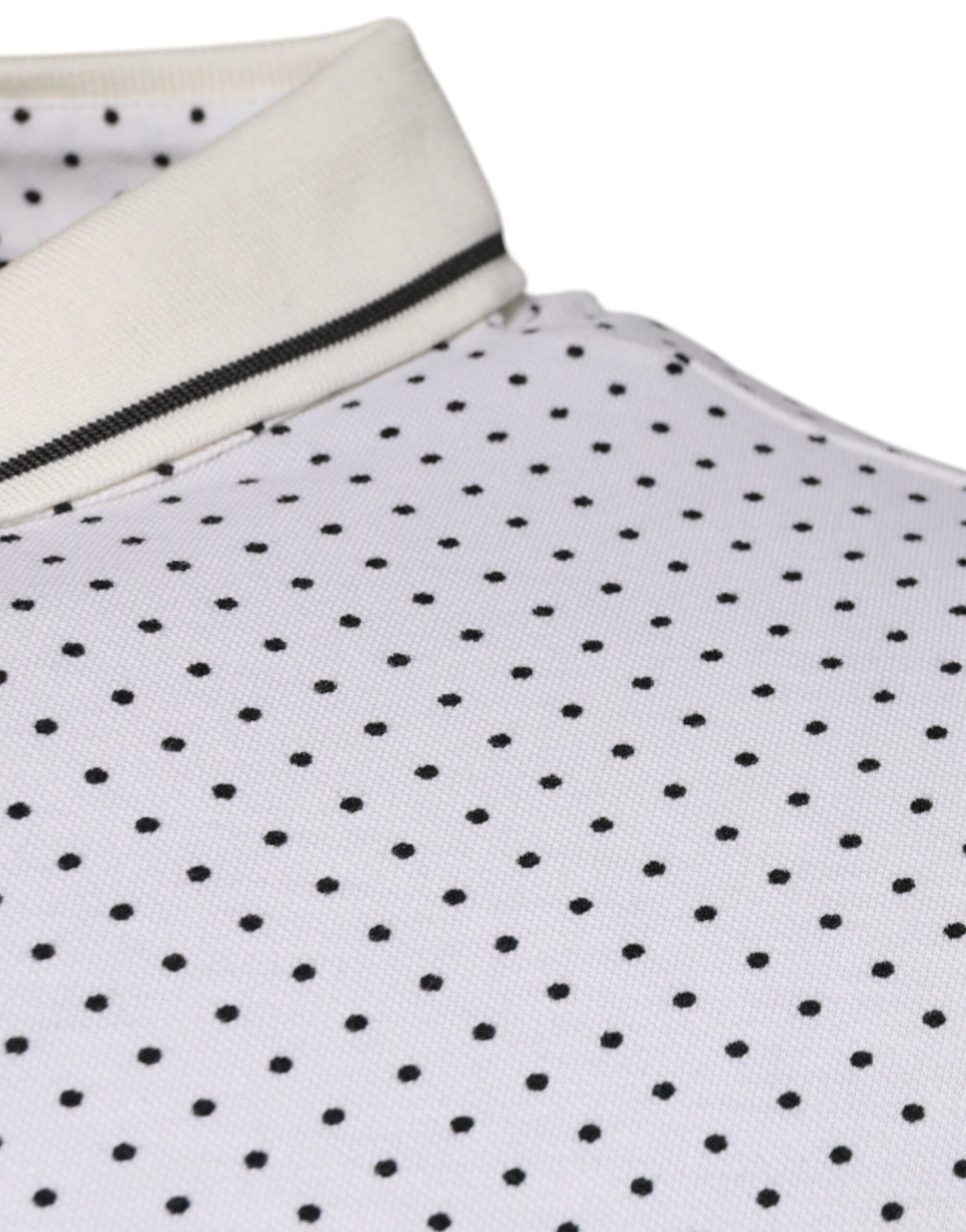 Polo à col en coton à pois blancs Dolce &amp; Gabbana