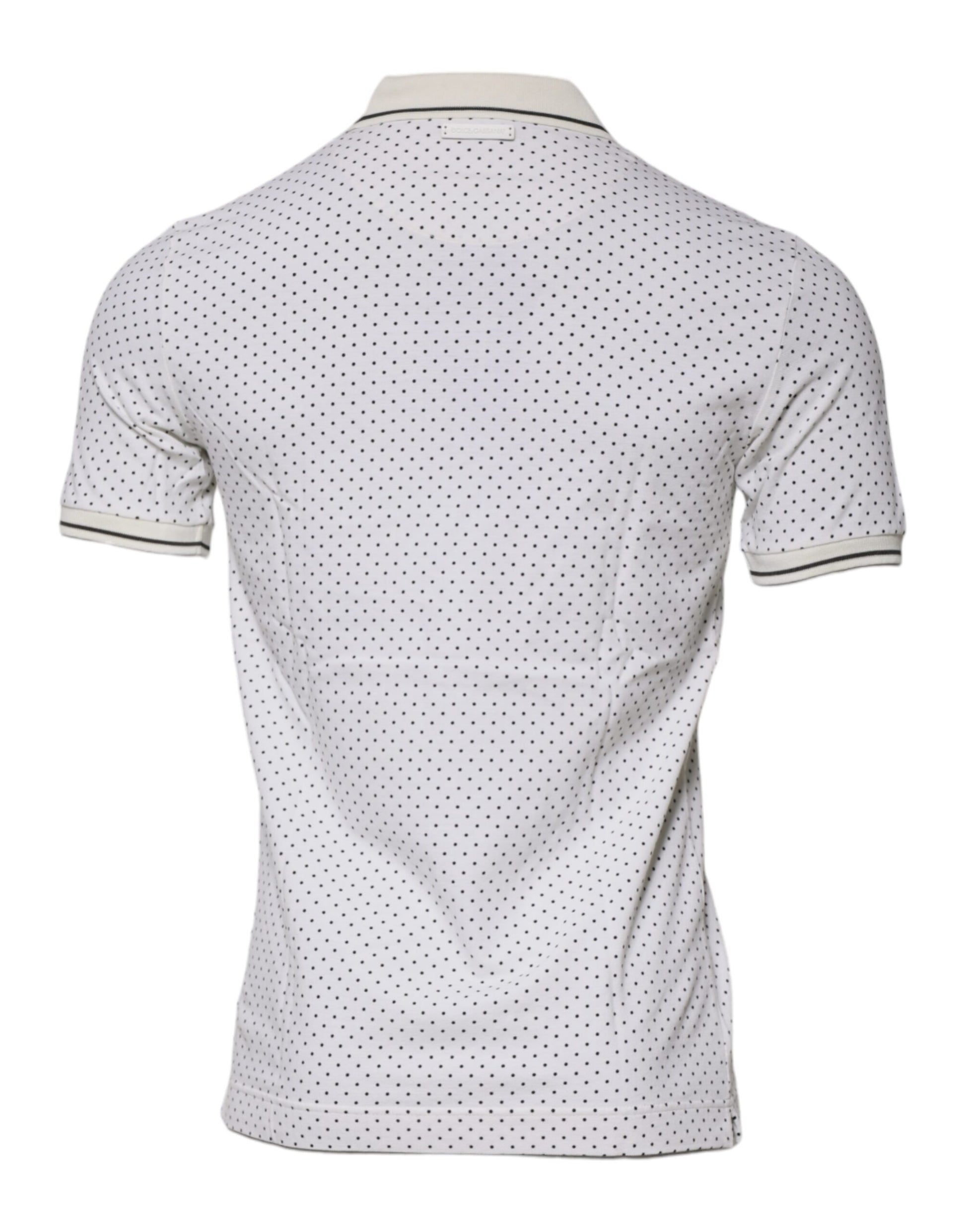 Polo à col en coton à pois blancs Dolce &amp; Gabbana