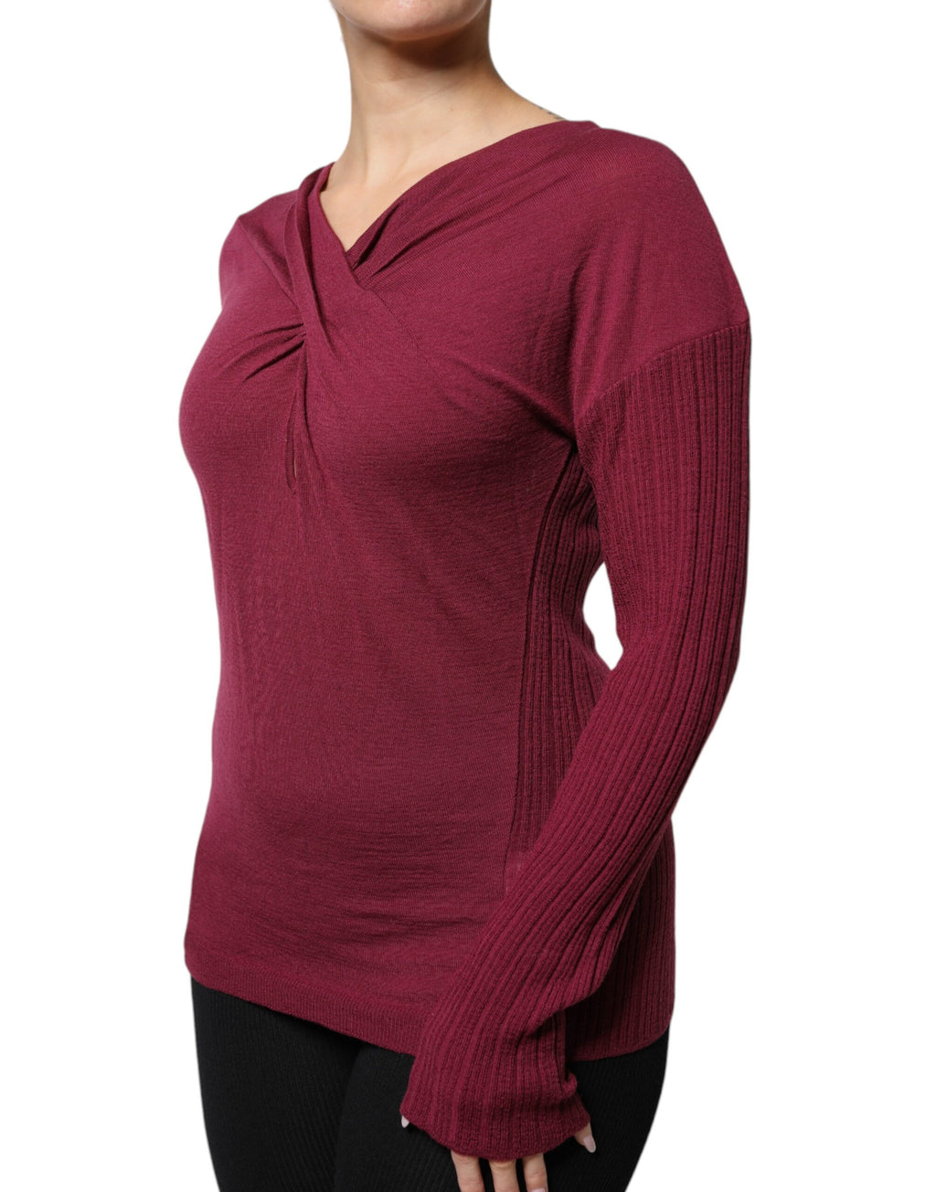Pull en maille trou de serrure Roberto Cavalli bordeaux