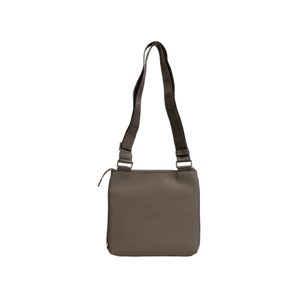 Sac messager en cuir vert Hugo Boss
