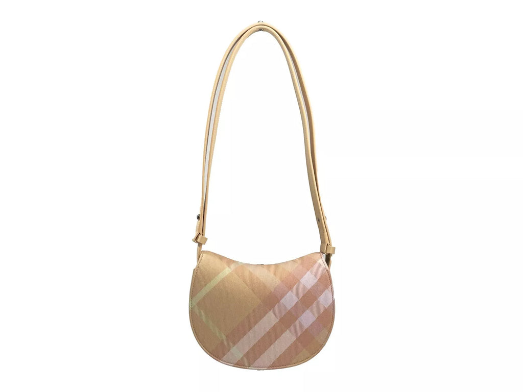 Sac bandoulière Burberry Mini Check Rocking Horse, pêche