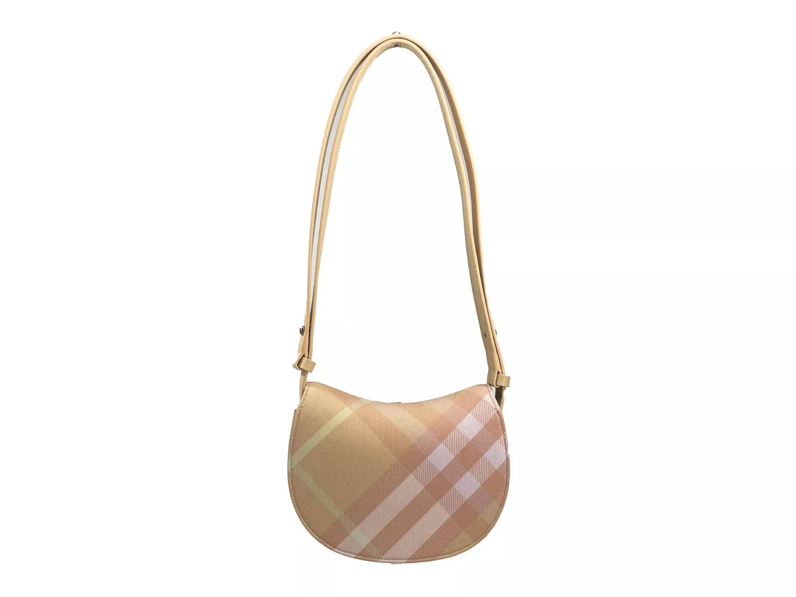 Sac bandoulière Burberry Mini Check Rocking Horse, pêche