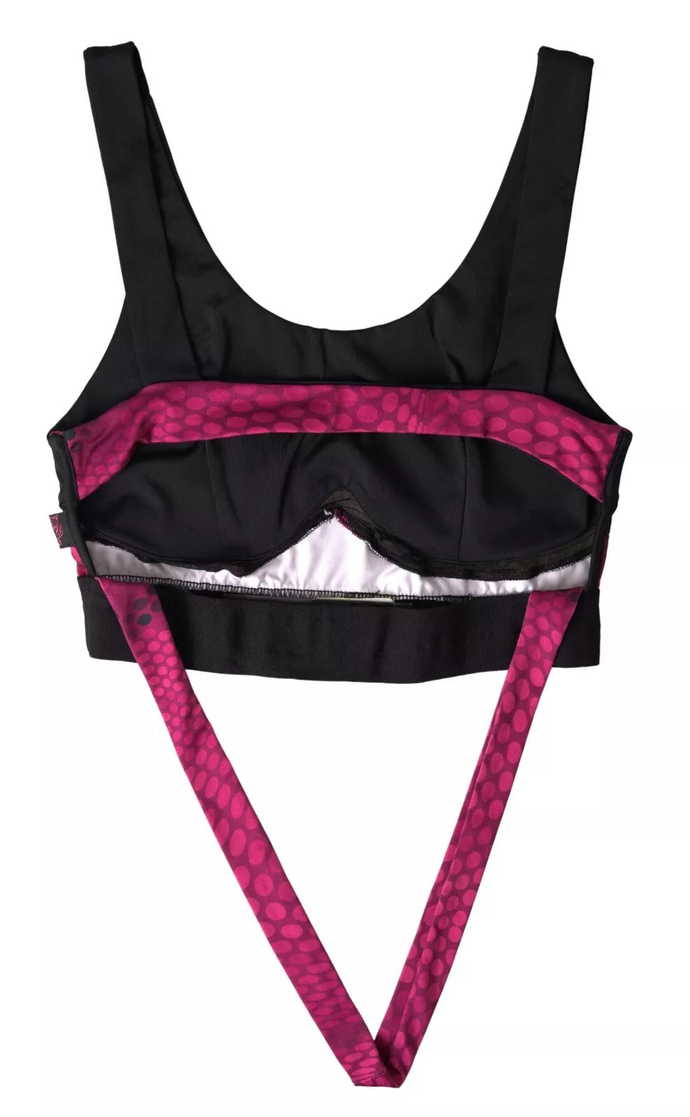 Soutien-gorge d'athlète Plein Sport noir fuchsia avec logo Hannah