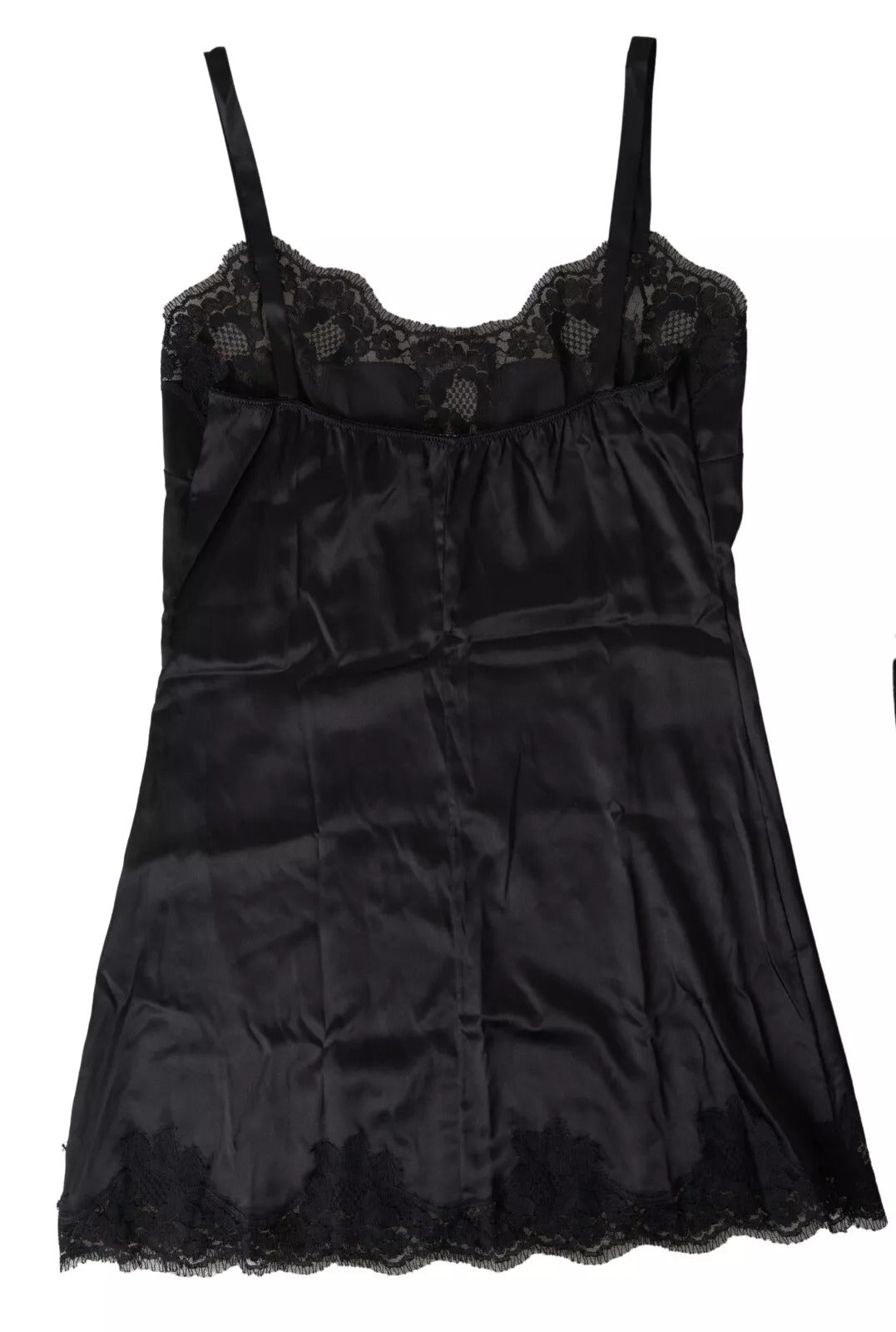 Dolce &amp; Gabbana Haut caraco en soie et dentelle noire Sous-vêtements