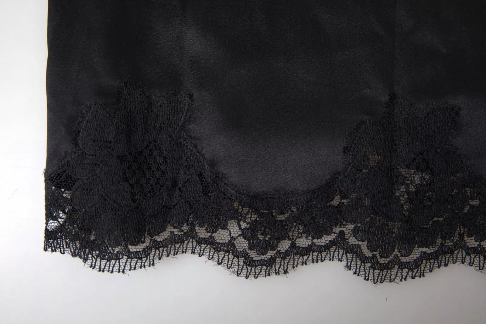 Dolce &amp; Gabbana Haut caraco en soie et dentelle noire Sous-vêtements