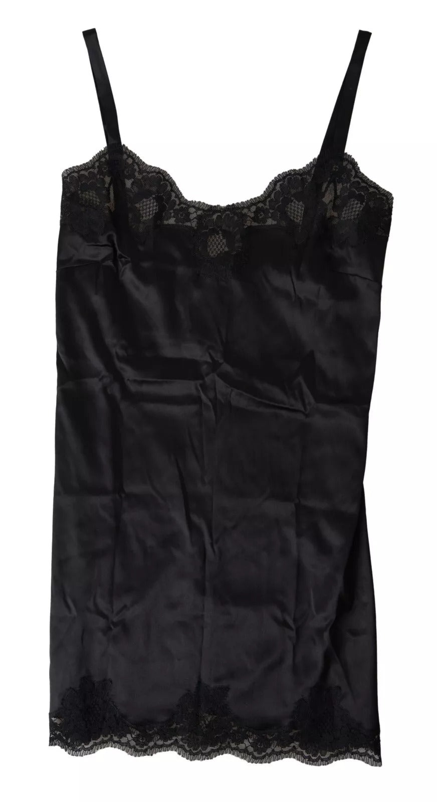 Dolce &amp; Gabbana Haut caraco en soie et dentelle noire Sous-vêtements