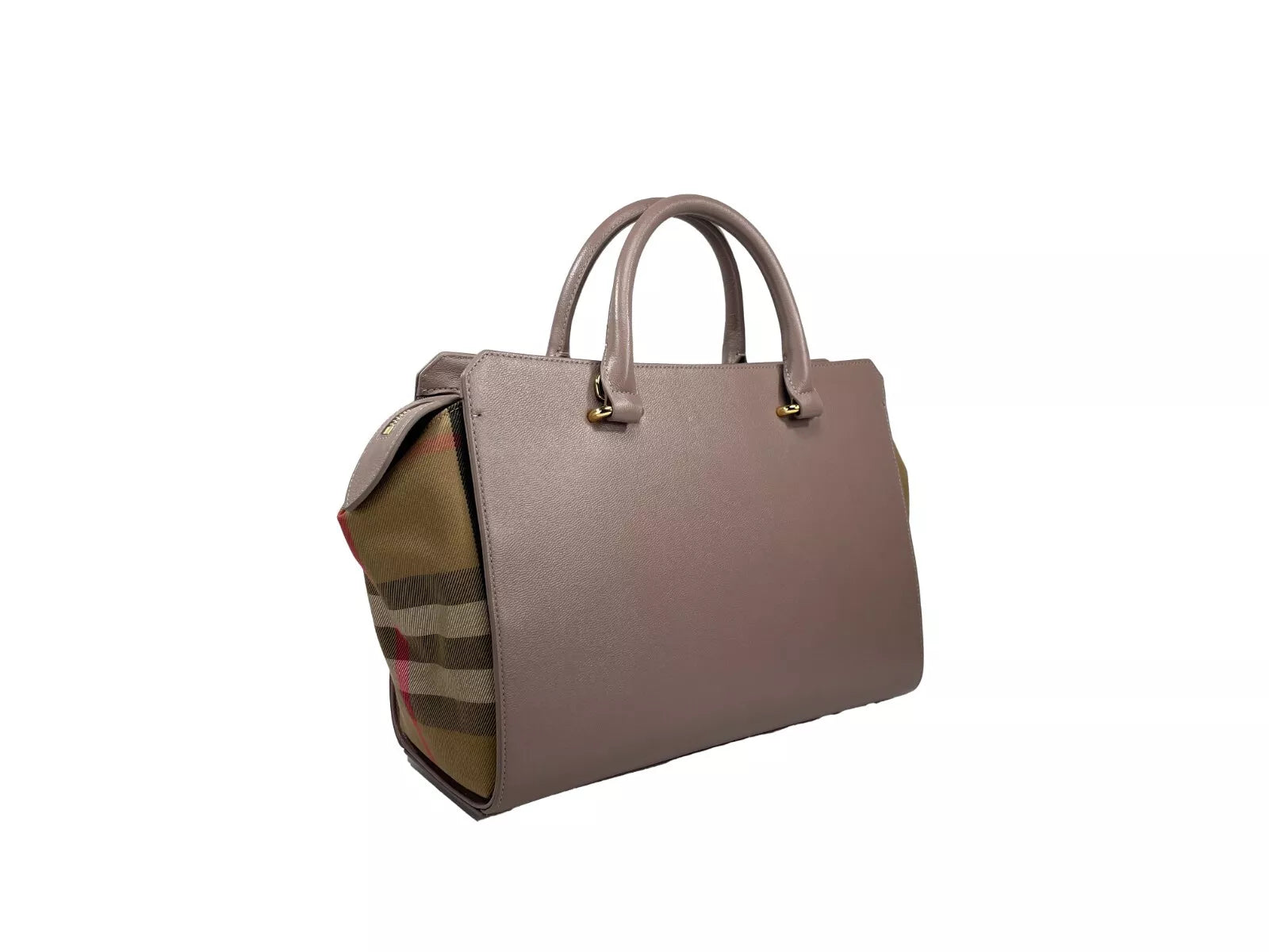Petit sac fourre-tout en cuir Banwell de Burberry, gris vison