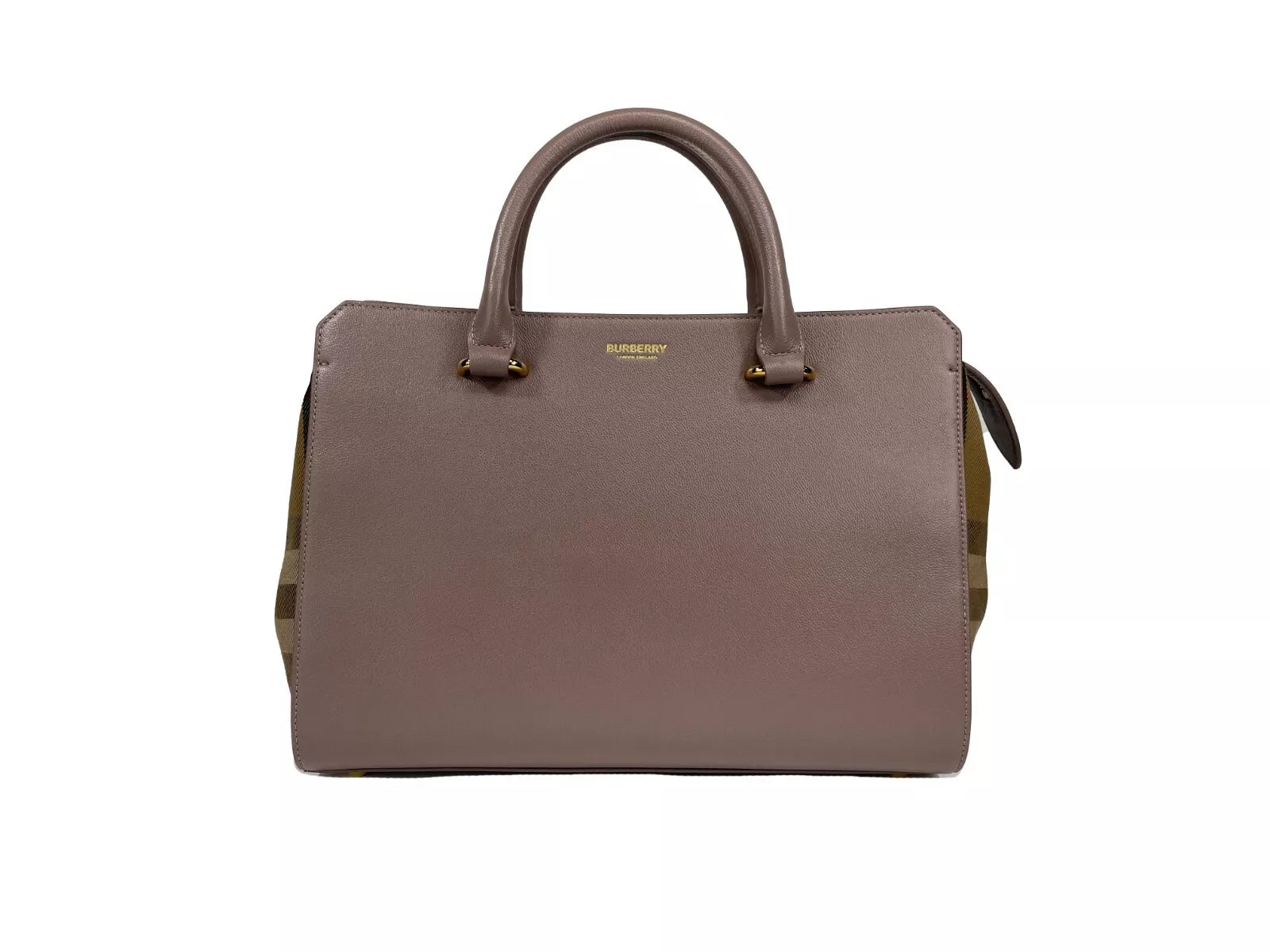 Petit sac fourre-tout en cuir Banwell de Burberry, gris vison
