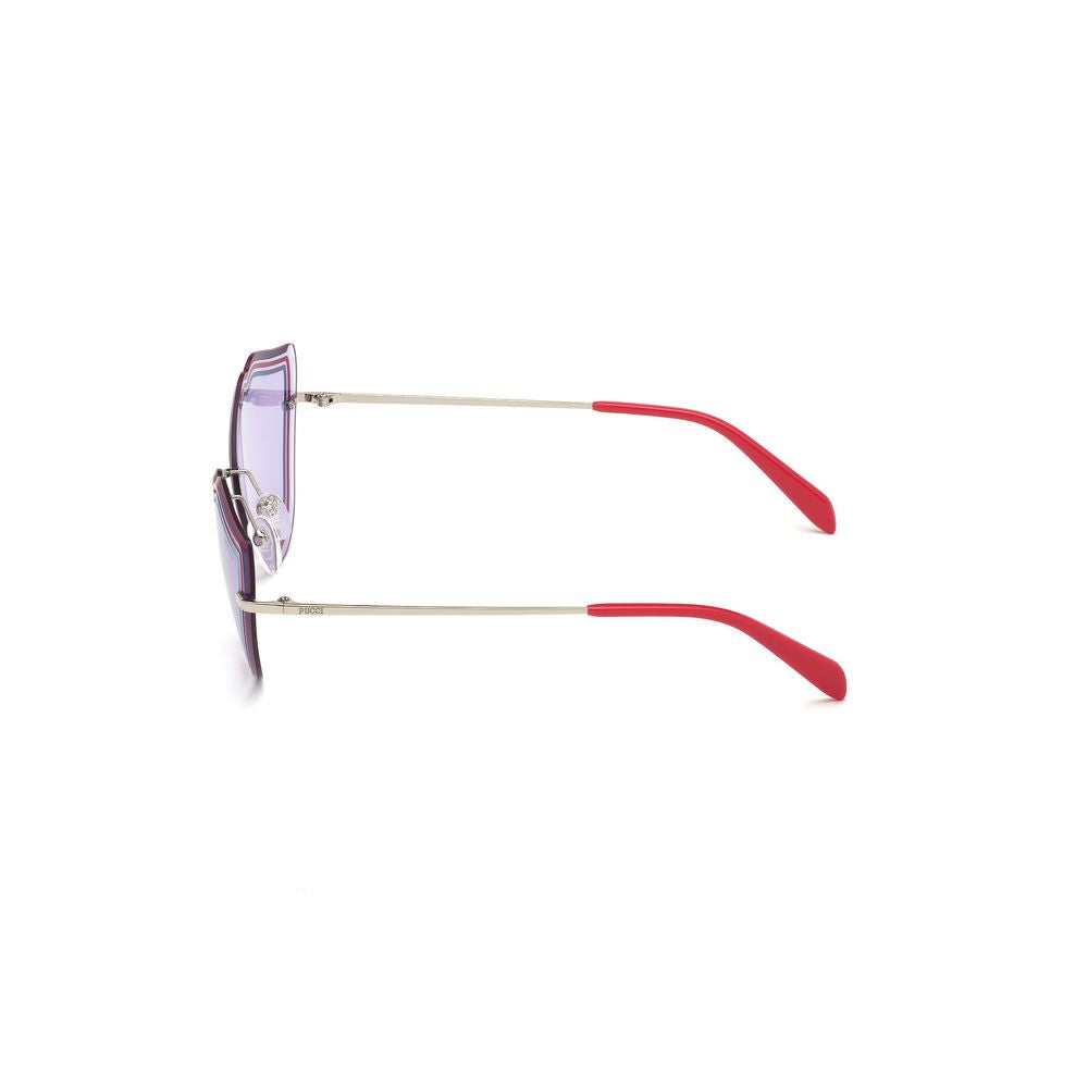 Lunettes de soleil en métal gris Emilio Pucci