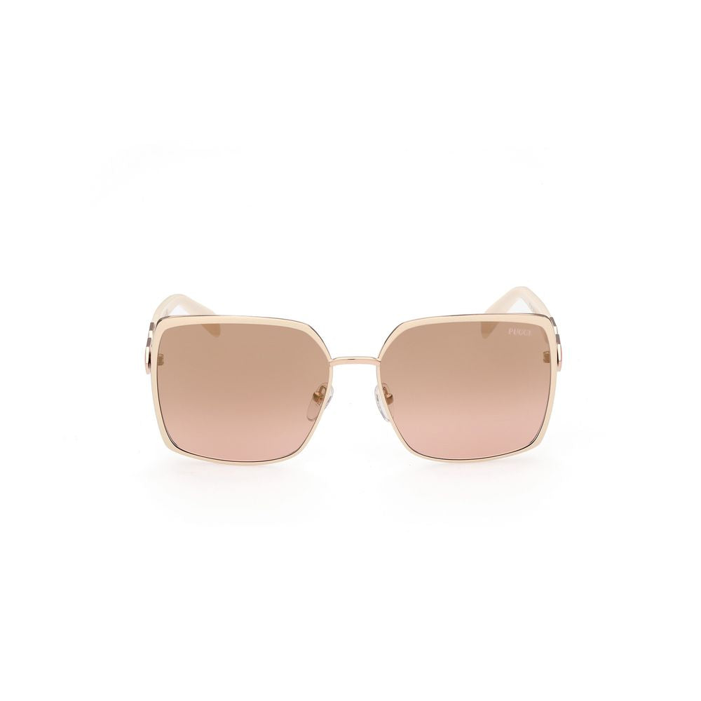 Lunettes de soleil en métal blanc Emilio Pucci
