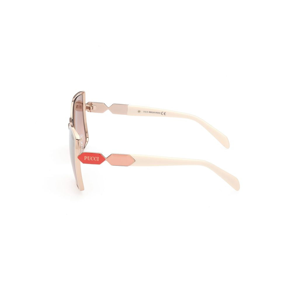 Lunettes de soleil en métal blanc Emilio Pucci
