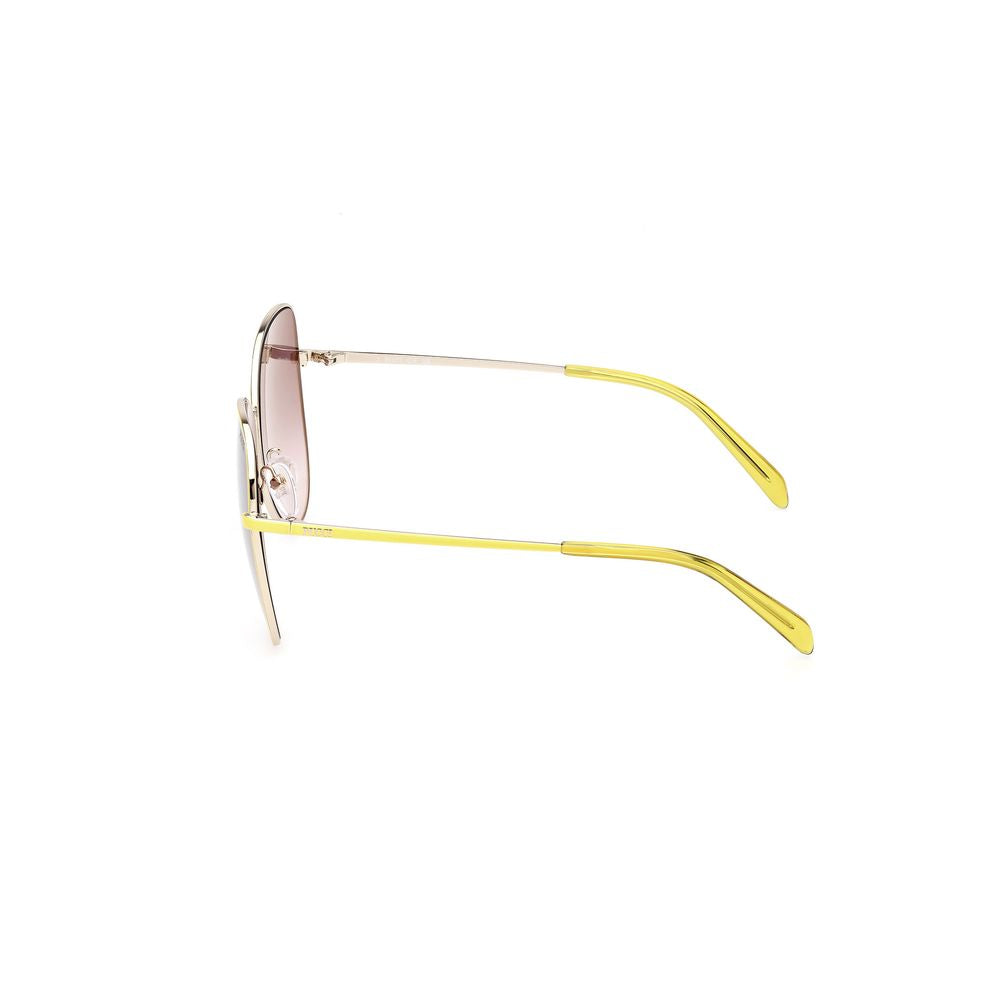 Lunettes de soleil en métal jaune Emilio Pucci