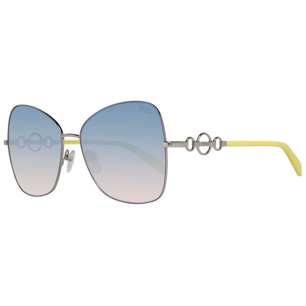Lunettes de soleil en métal gris Emilio Pucci