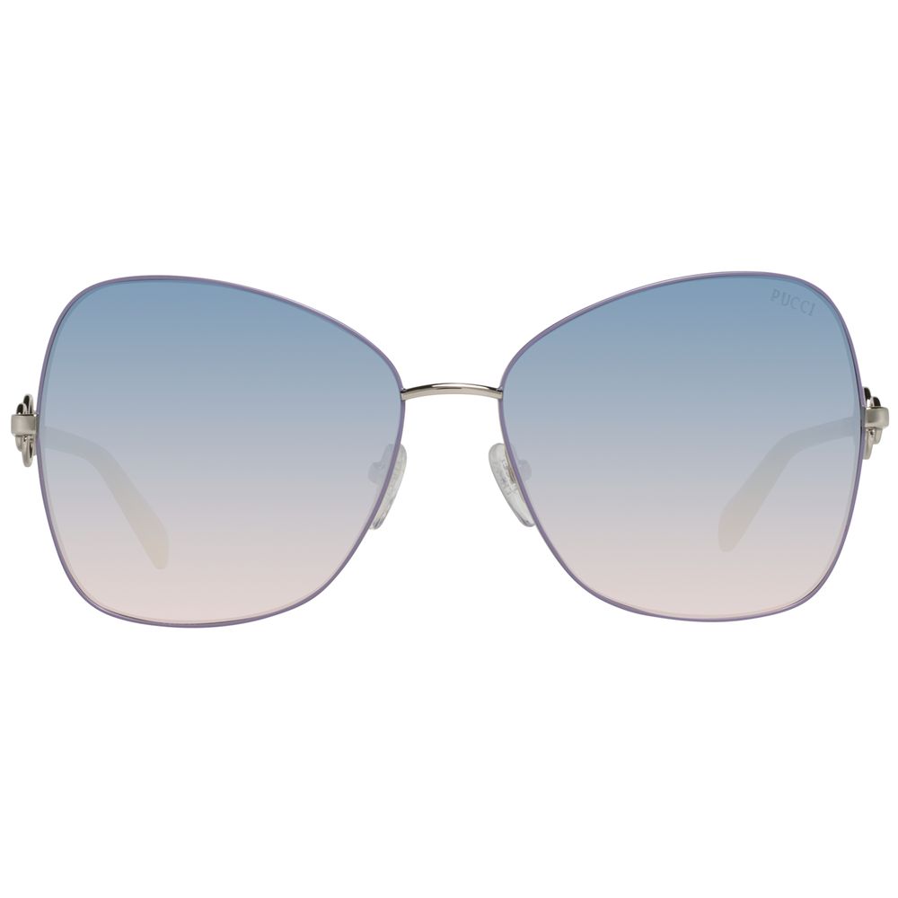 Lunettes de soleil en métal gris Emilio Pucci