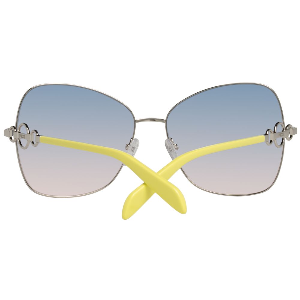 Lunettes de soleil en métal gris Emilio Pucci