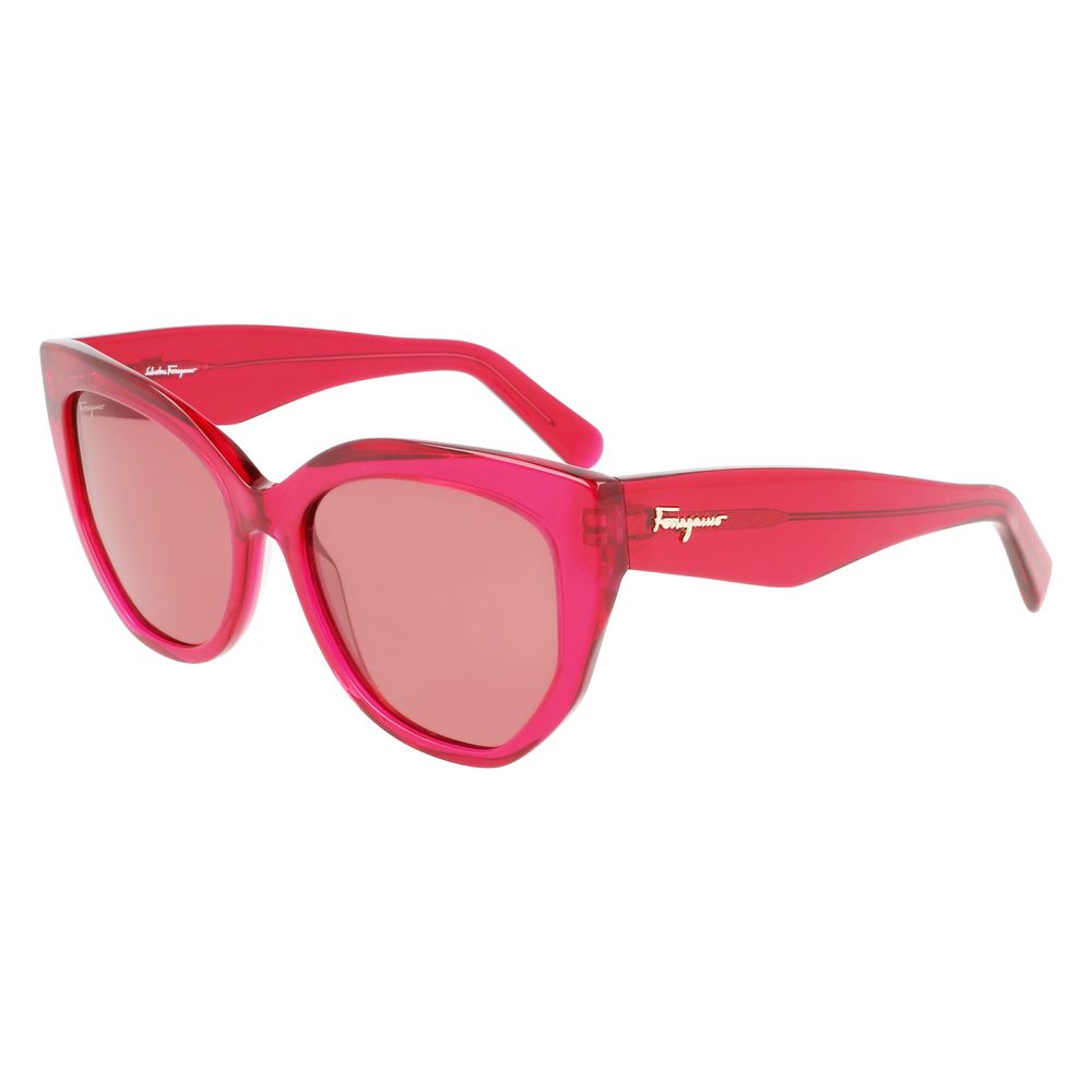 Lunettes de soleil Ferragamo en acétate rouge