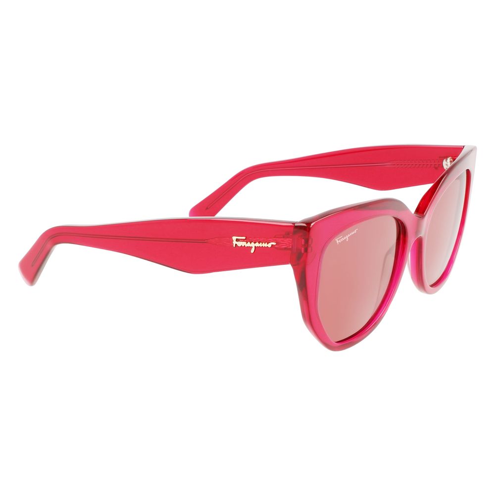 Lunettes de soleil Ferragamo en acétate rouge
