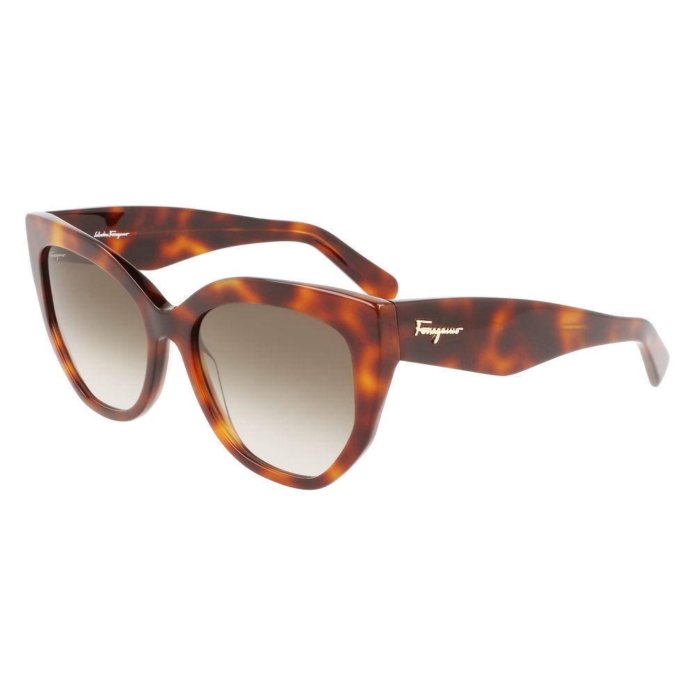 Lunettes de soleil Ferragamo en acétate marron