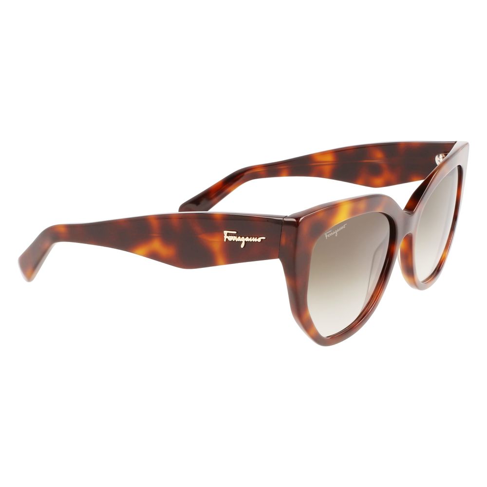 Lunettes de soleil Ferragamo en acétate marron