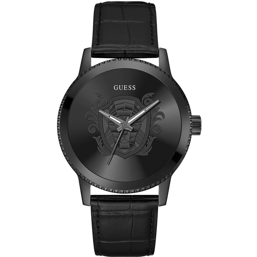 Montre Guess en cuir noir