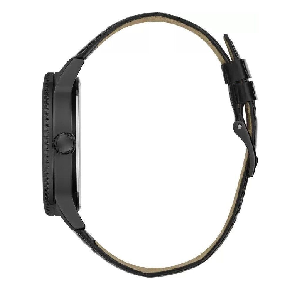 Montre Guess en cuir noir