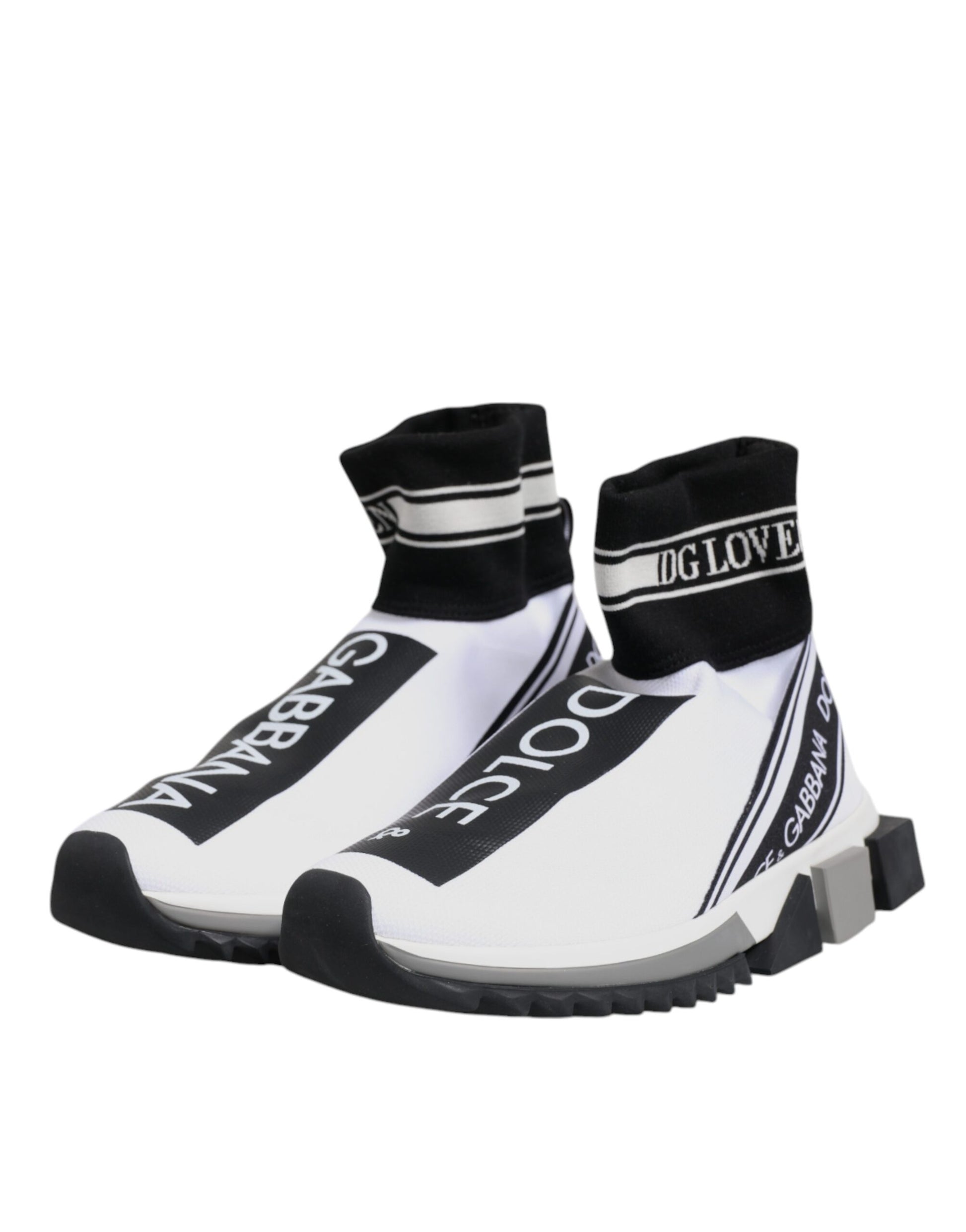 Baskets chaussettes Dolce &amp; Gabbana Sorrento blanches et noires