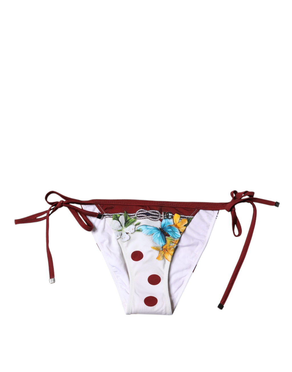Bas de bikini à imprimé floral blanc Dolce &amp; Gabbana
