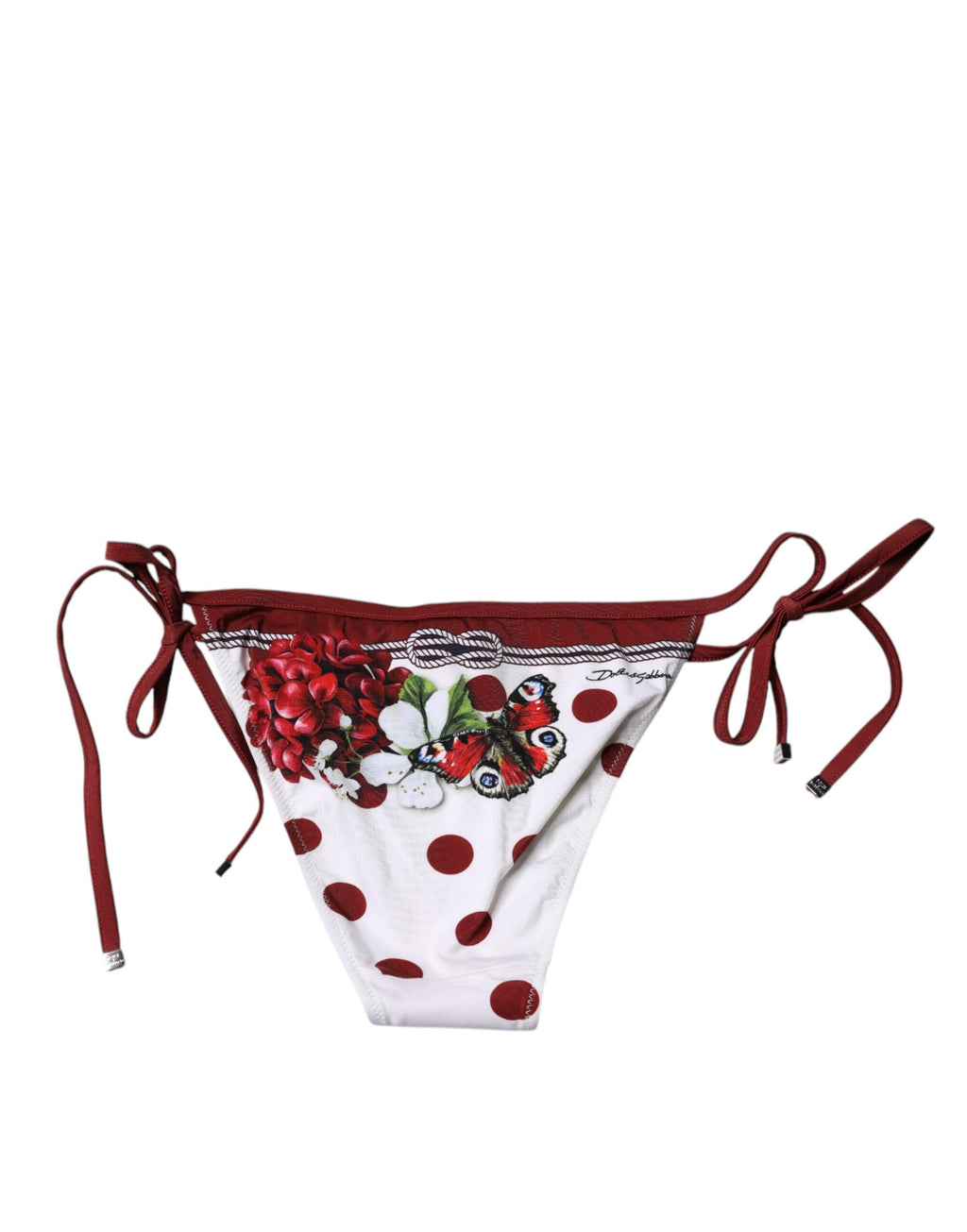 Bas de bikini à imprimé floral blanc Dolce &amp; Gabbana