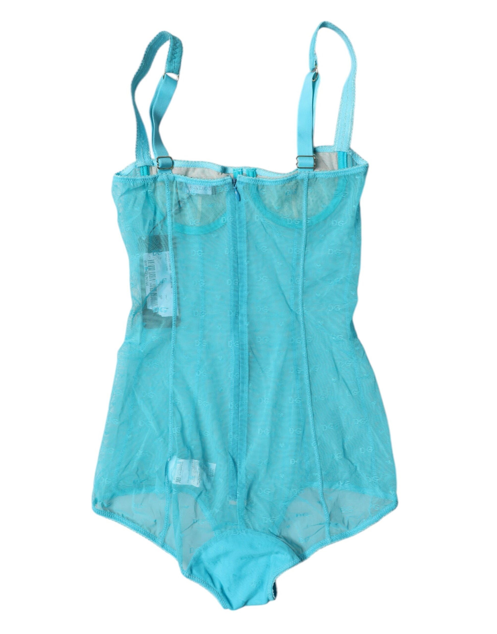 Dolce &amp; Gabbana Sous-vêtement soutien-gorge balconnet en tulle bleu