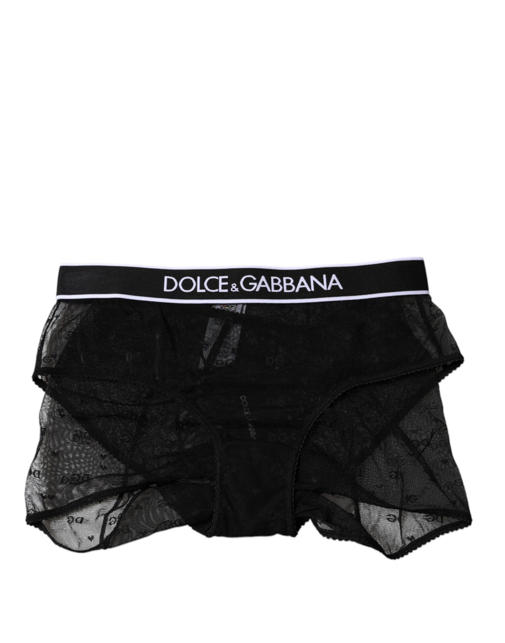 Culotte taille moyenne en tulle et nylon noir Dolce &amp; Gabbana