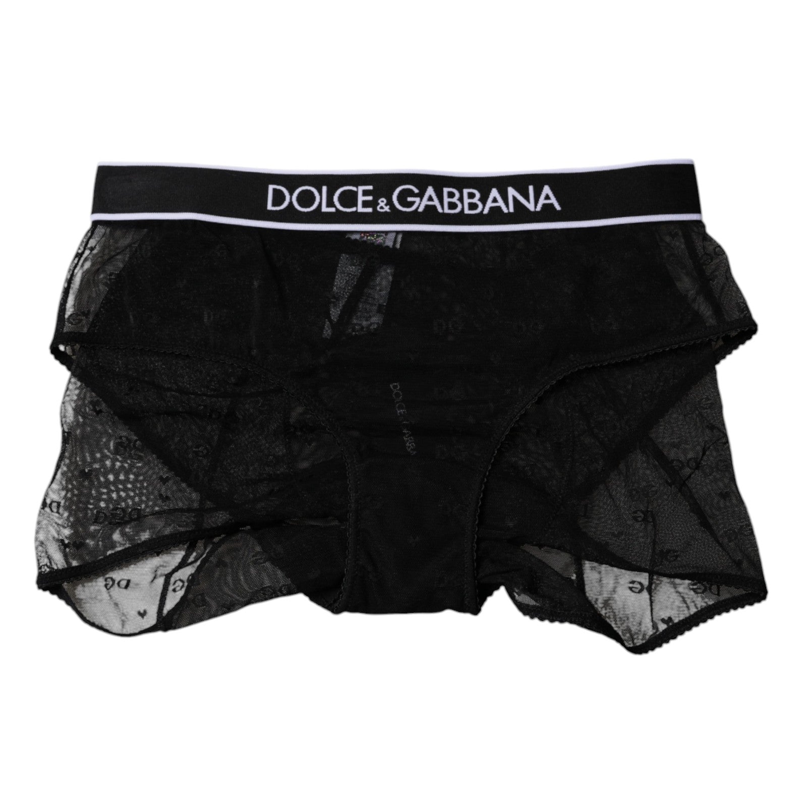 Culotte taille moyenne en tulle et nylon noir Dolce &amp; Gabbana