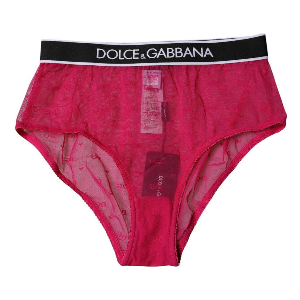 Culotte taille moyenne en nylon tulle fuchsia Dolce &amp; Gabbana