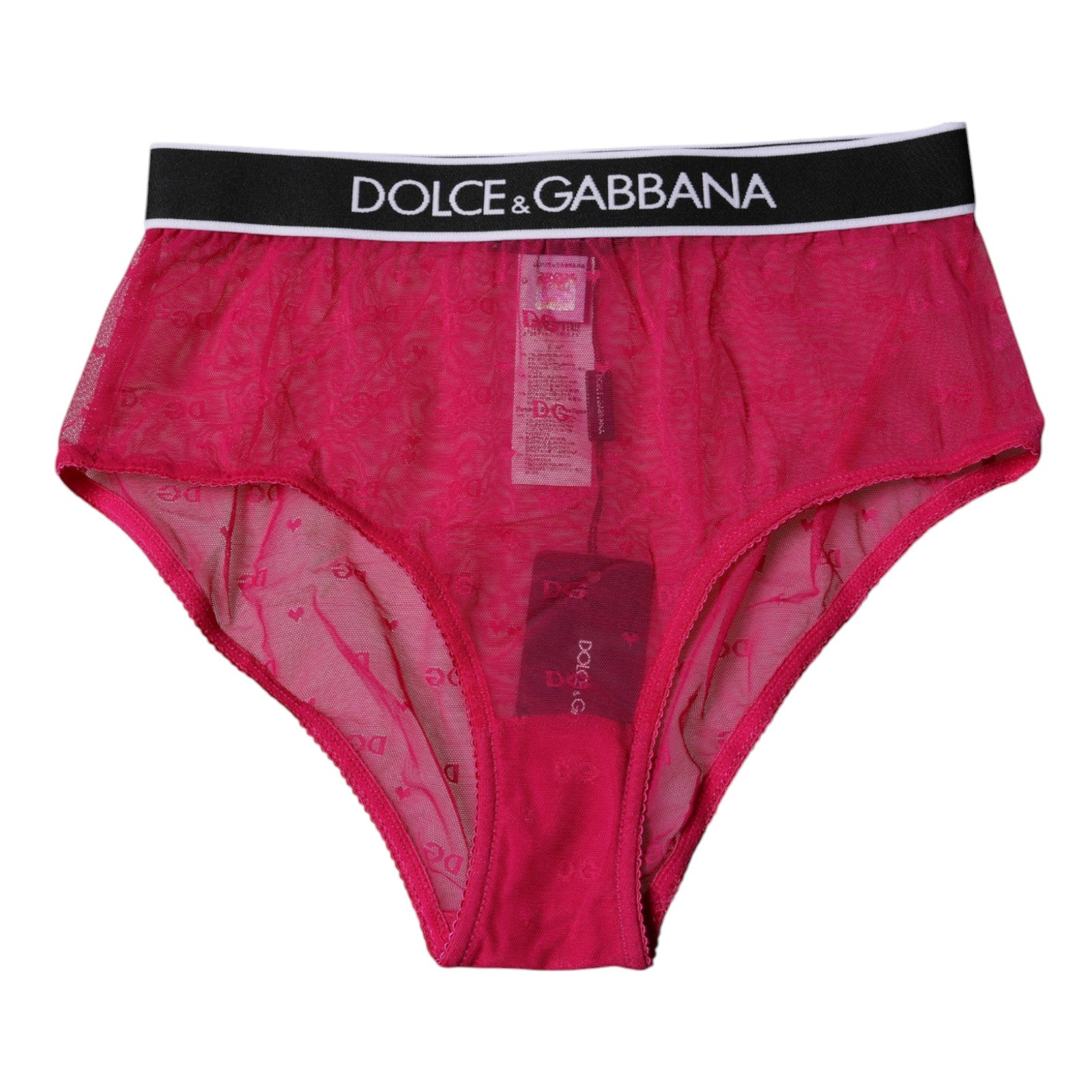 Culotte taille moyenne en nylon tulle fuchsia Dolce &amp; Gabbana