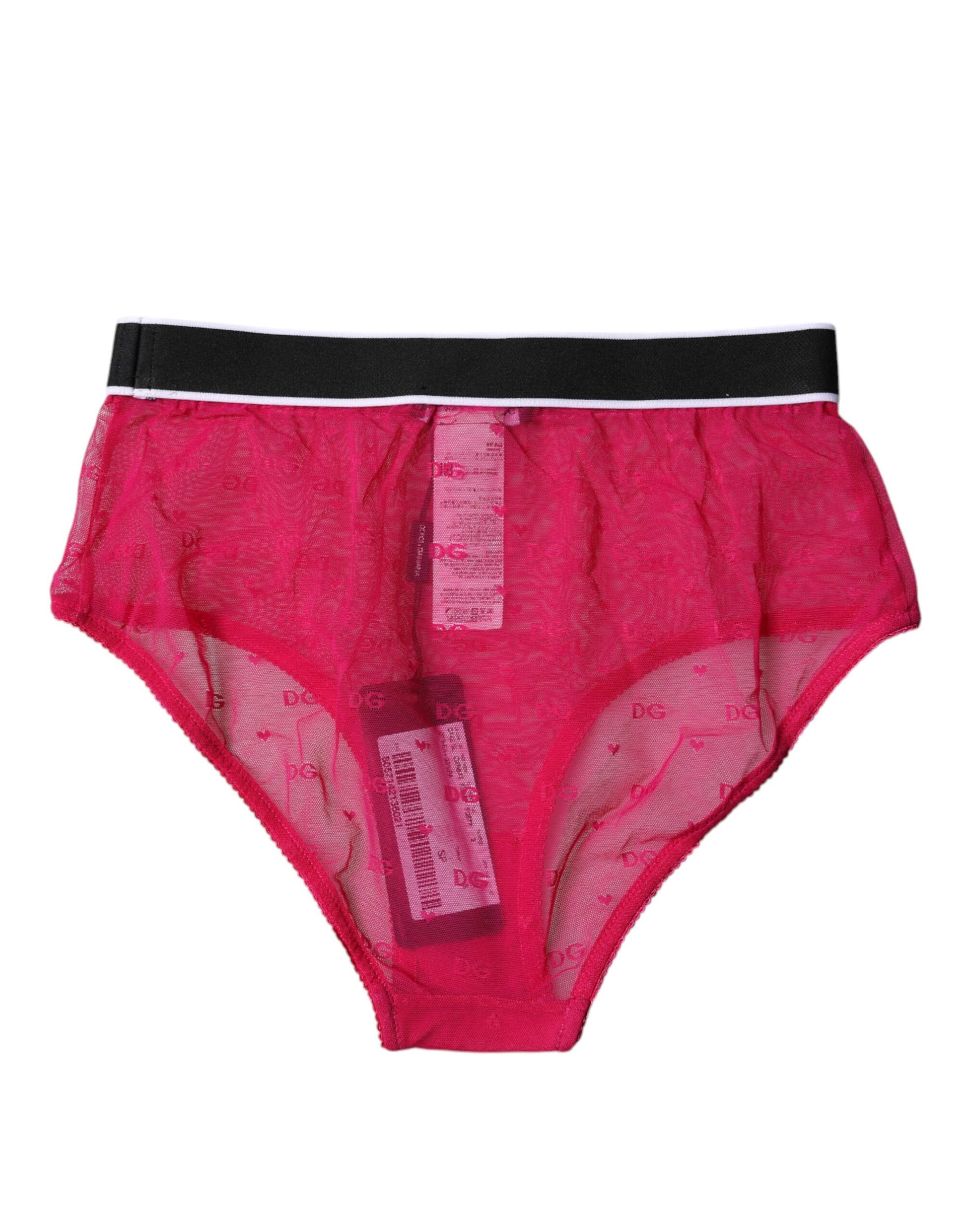 Culotte taille moyenne en nylon tulle fuchsia Dolce &amp; Gabbana
