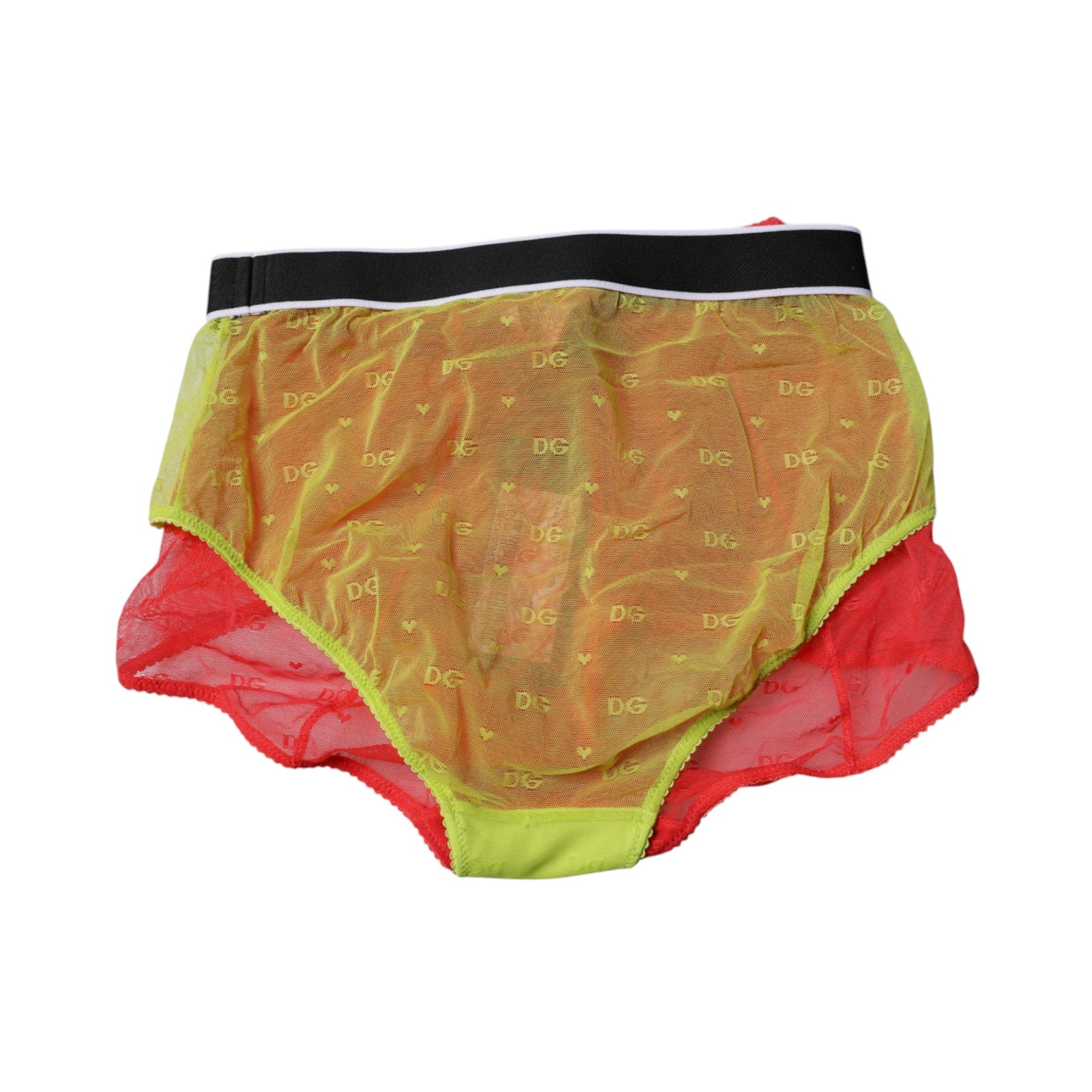 Culotte taille moyenne en tulle rouge et jaune Dolce &amp; Gabbana