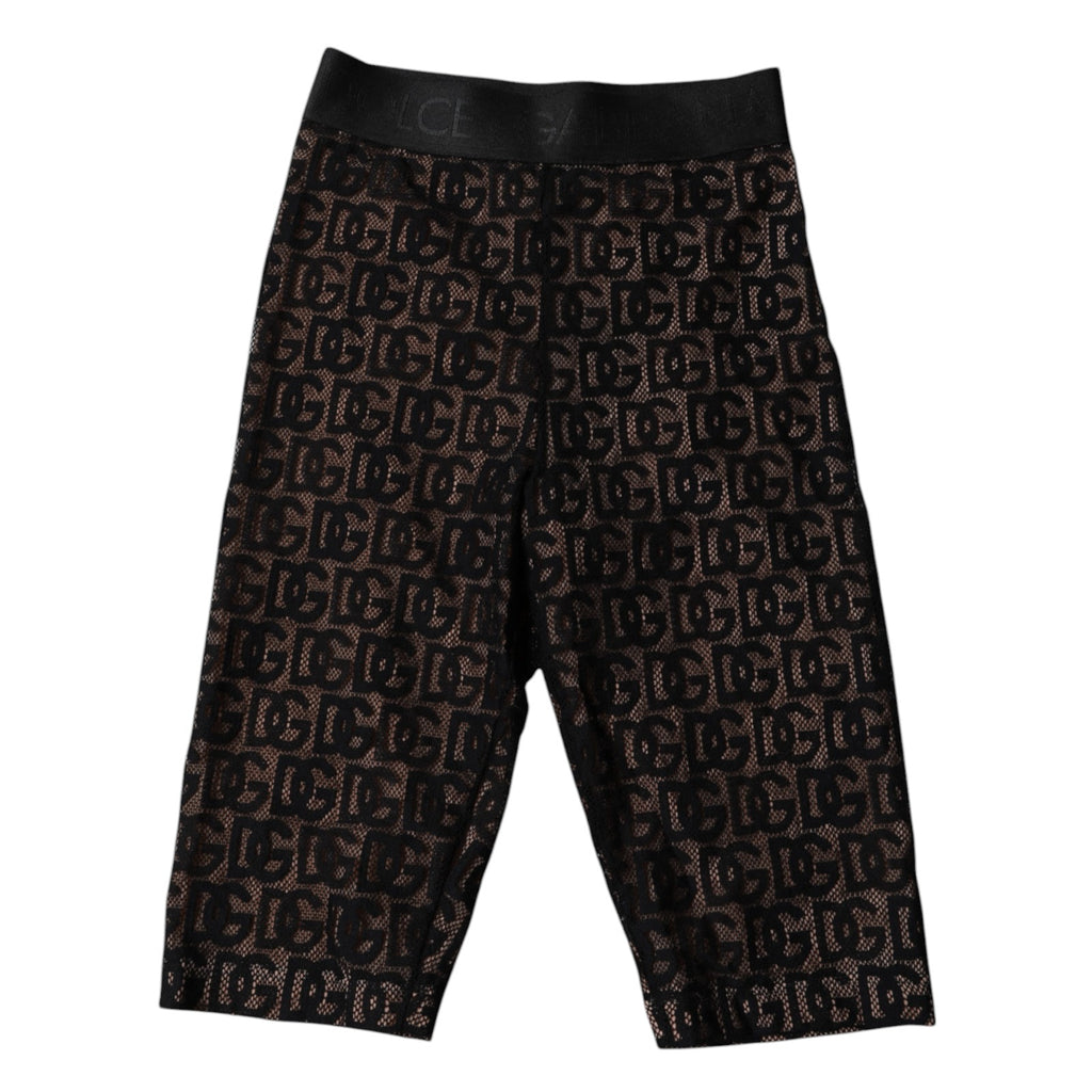 Collants courts à logo monogramme noir Dolce &amp; Gabbana