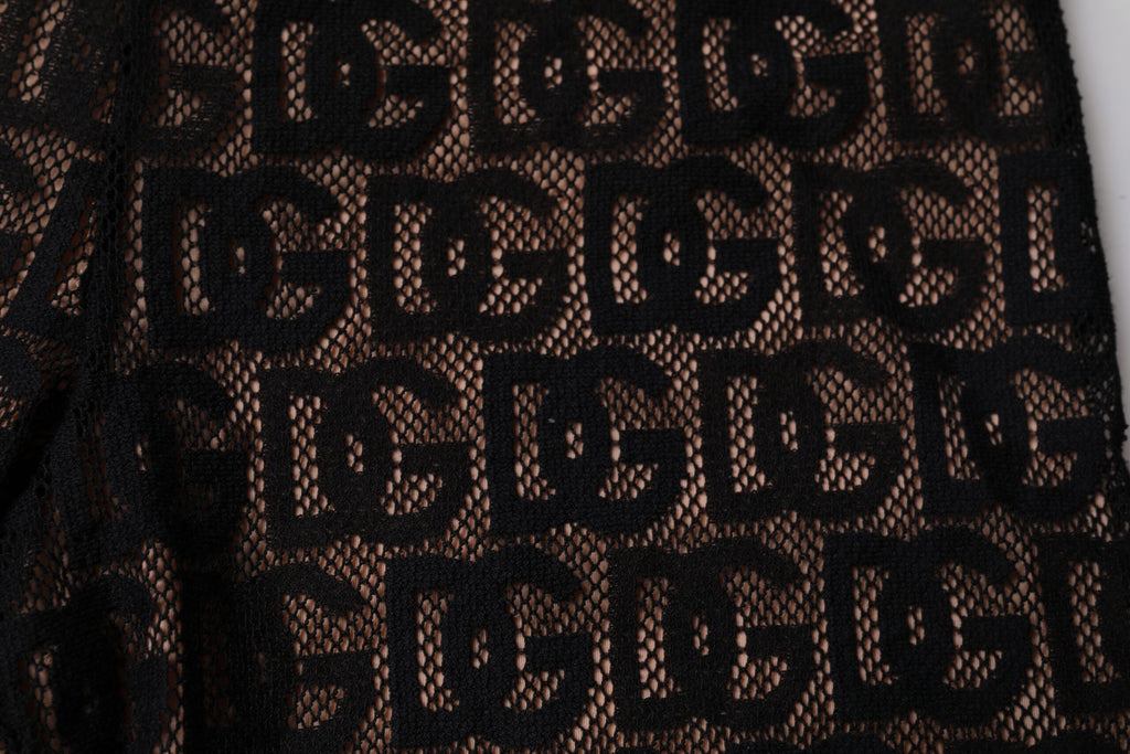 Collants courts à logo monogramme noir Dolce &amp; Gabbana