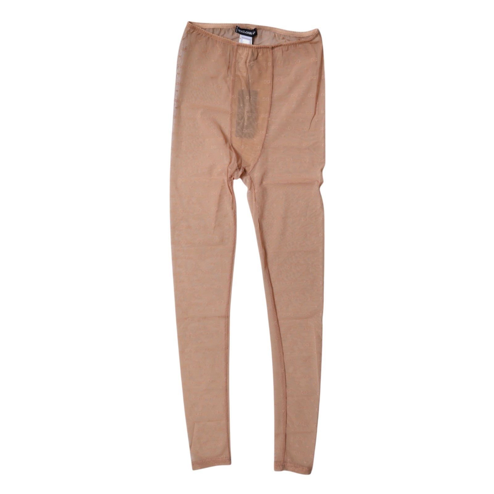 Dolce &amp; Gabbana Pantalon de lingerie en dentelle beige nude avec logo