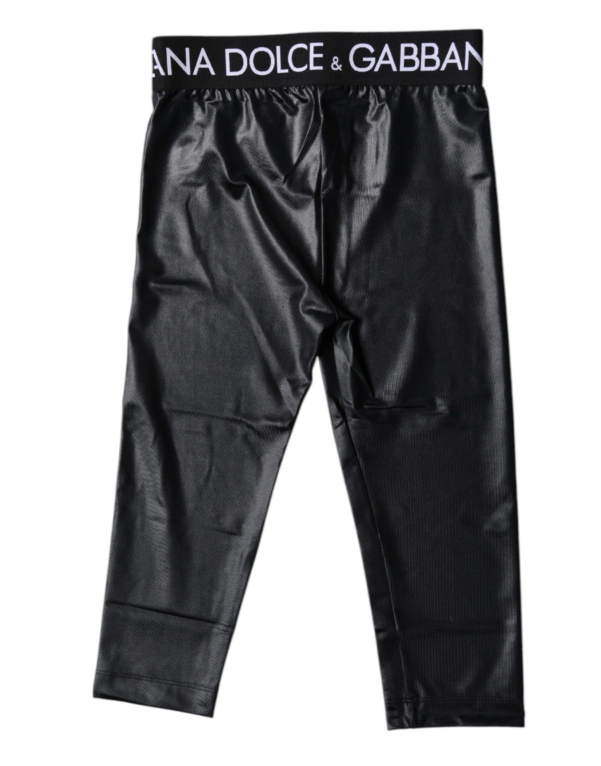 Dolce &amp; Gabbana Collants courts en nylon à logo noir Sous-vêtements