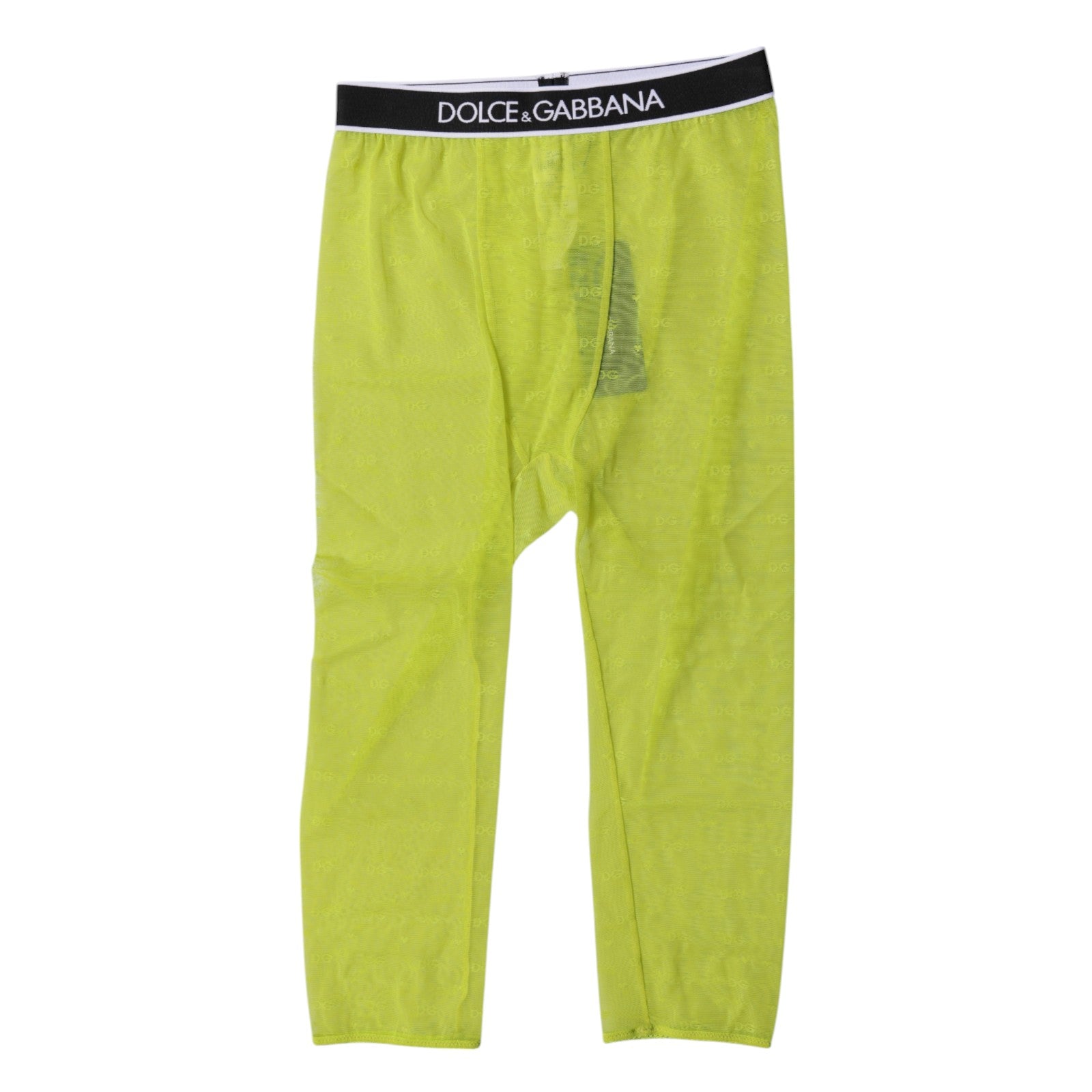 Collants courts en nylon vert Dolce &amp; Gabbana avec logo DG