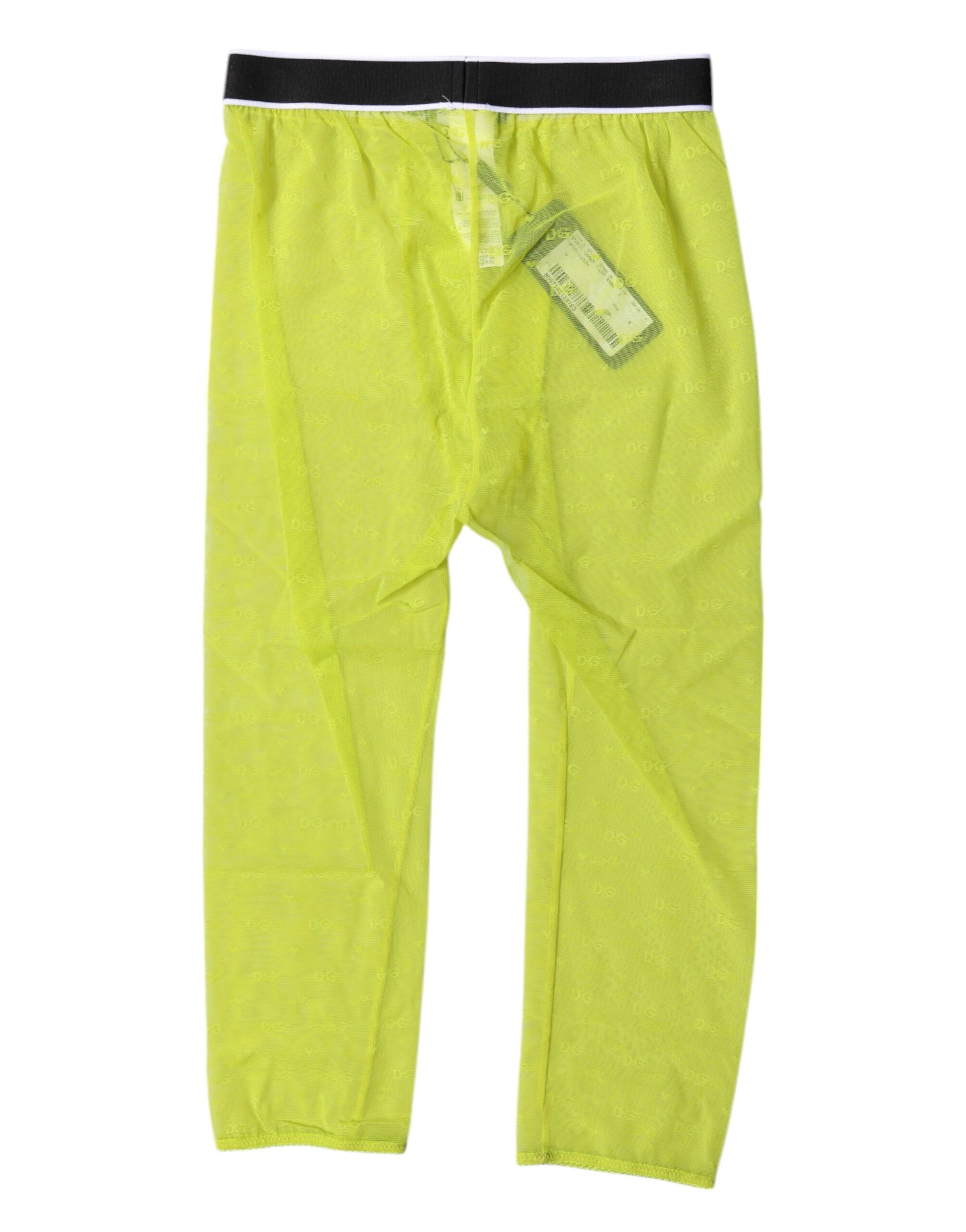 Collants courts en nylon vert Dolce &amp; Gabbana avec logo DG