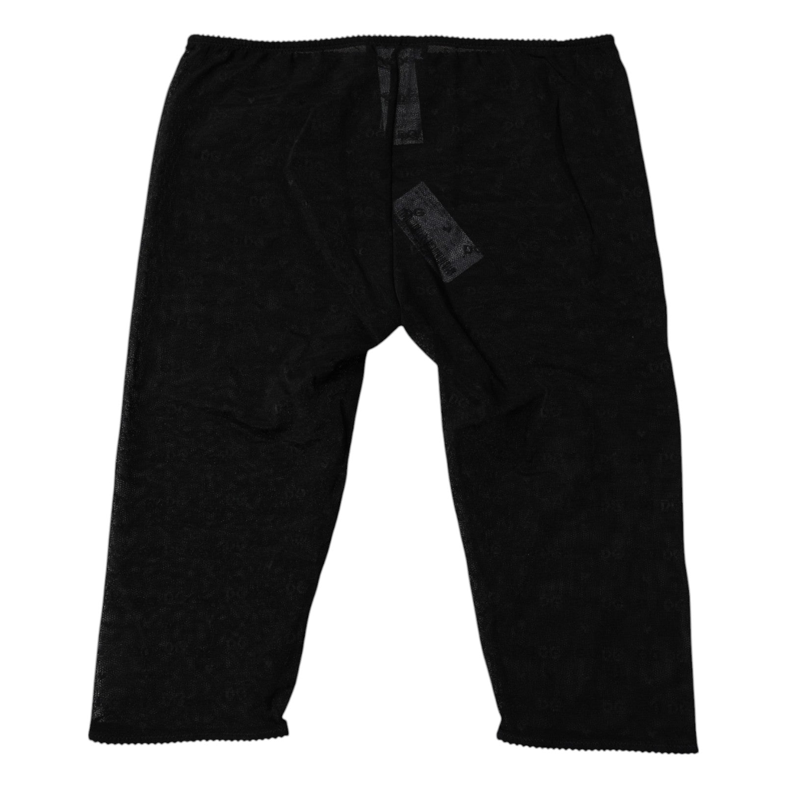 Sous-vêtements courts et moulants en dentelle à logo noir Dolce &amp; Gabbana
